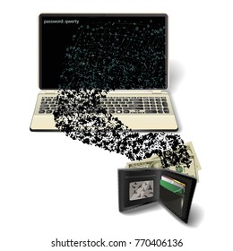 Computer hacker man character trying hack the system. Identity thief.