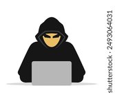 computer hacker mascot flat vector illustration logo icon clipart