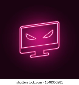 computer hacking icon. Elements of cyber security in neon style icons. Simple icon for websites, web design, mobile app, info graphics