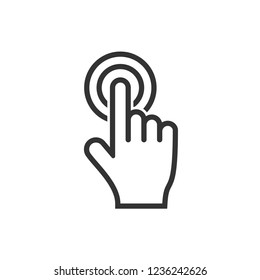 Computer hand cursor click, Hand pointer clicking effect, vector illustration