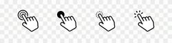 Computer Hand Cursor Icon Set. Mouse Click Cursor Symbols. Hand Click Mouse Sign. Vector Illustration.