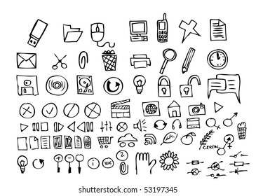 computer hand draw symbols