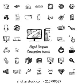 computer hand drawn icons
