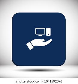 computer in hand icon
