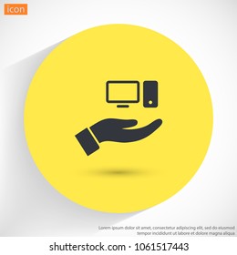 computer in hand icon