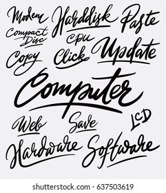 Computer hand written typography. Good use for logotype, symbol, cover label, product, brand, poster title or any graphic design you want. Easy to use or change color 