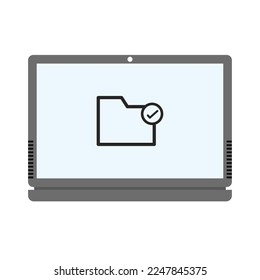 Computer Handphone Vector Icon Illustration