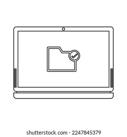 Computer Handphone Vector Icon Illustration