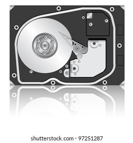 Computer hard disk drive. Vector illustration. Rasterized version also available in portfolio.