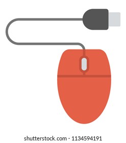 
A computer hardware device, mouse flat icon
