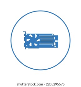 Icono de tarjeta gráfica de hardware | Icono de versión circular |