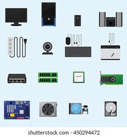Computer hardware icons