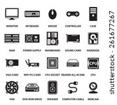 computer hardware icons set