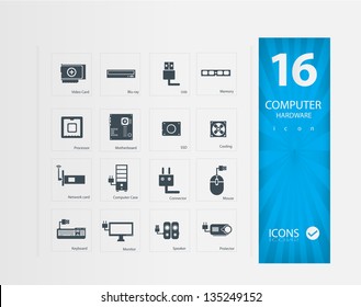 Computer Hardware Icons ( Set Of 16 Quality Icons )