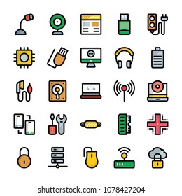 Computer and Hardware Icons Set  