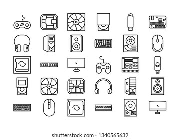 Computer And Hardware icons set - Vector