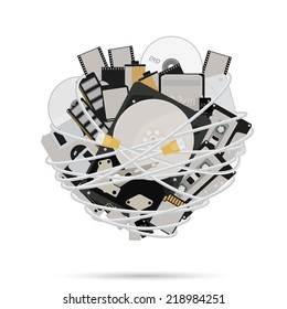 computer hardware isolated on white vector