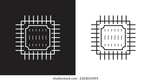 Computer Hardware Line Art Style icon and logo design