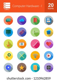 Computer & Hardware Long Shadow Icons