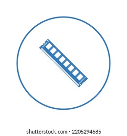 Computer hardware memory card icon | Circle version icon |