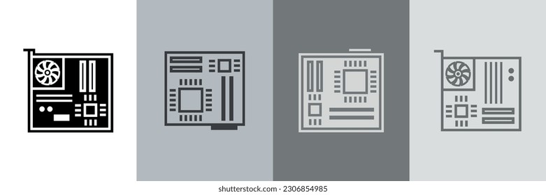 Hardware del equipo, icono de la motherboard. Vector.