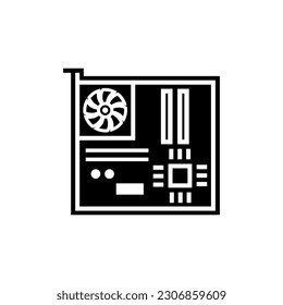 Computer hardware, motherboard icon. Vector.