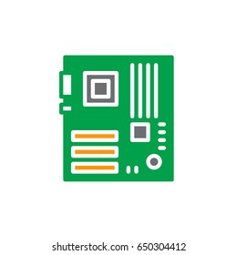 Computer hardware, motherboard vector icon, colorful sign