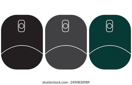 Computer hardware Mouse Icons set. Computer mouse icons vector. Left and right click vector. Icons set of pressing different mouse buttons for PC. Mouse wheel scroll