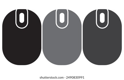 Computer hardware Mouse Icons set. Computer mouse icons vector. Left and right click vector. Icons set of pressing different mouse buttons for PC. Mouse wheel scroll