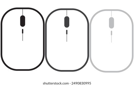 Computer hardware Mouse Icons set. Computer mouse icons vector. Left and right click vector. Icons set of pressing different mouse buttons for PC. Mouse wheel scroll