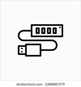  hardware informático, icono del concentrador de usb, icono aislado en fondo claro, perfecto para sitio web, blog, logotipo, diseño gráfico, medios sociales, interfaz de usuario, aplicación móvil