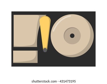 Computer HDD drive disk icon vector illustration