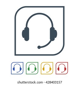 Computer headset Icon Isolated on White Background.vector illustration icon