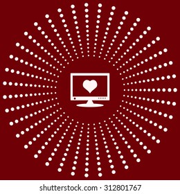 computer and heart, cyber-love symbol. icon. vector design