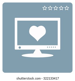 computer and heart, cyber-love symbol. icon. vector design