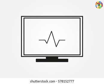 computer, heart rate, icon, vector illustration eps10