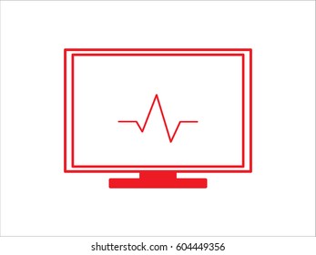 computer, heart rate, icon, vector illustration eps10