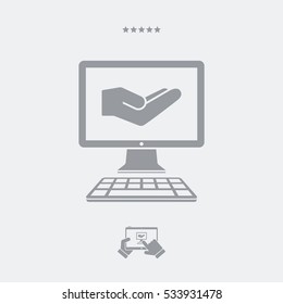 Computer help - Vector flat icon