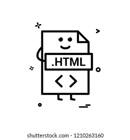 Computer html file format type icon vector design