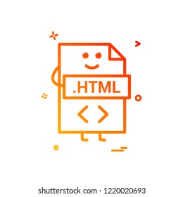 Computer html file format type icon vector design