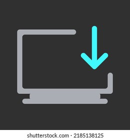 computer icon with an arrow that means download the file