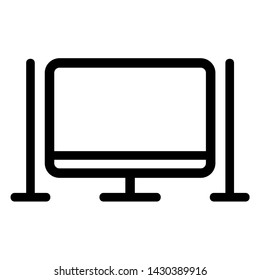 Computer icon with black line style. Isolated gadget illustration vector