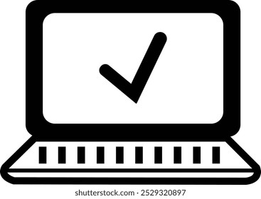 computer icon black vector on white background