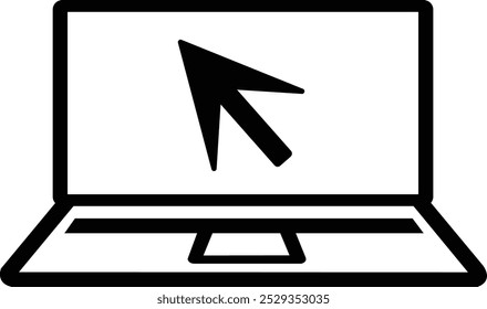 computer icon black vector on white background