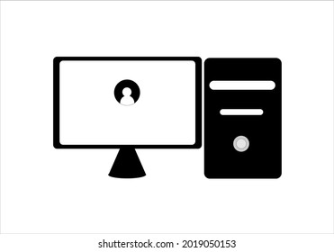 computer icon black and white
