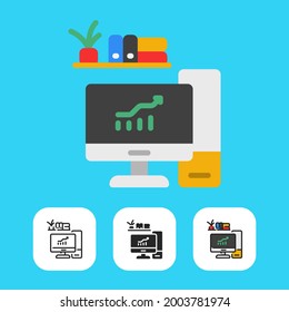 icono de equipo en campo de negocios diseñado en estilo plano que incluye estilo de línea y sólido y estilo de línea rellenado con color