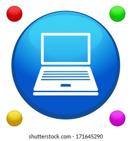 Computer icon button vector with 4 color backgrounds included 