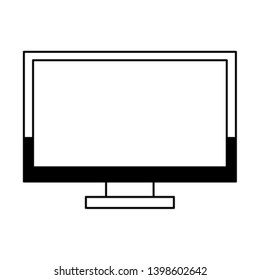 computer icon cartoon in black and white