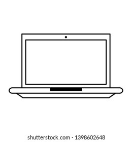 computer icon cartoon in black and white
