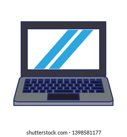 computer icon cartoon blue lines